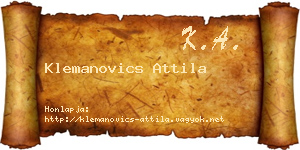 Klemanovics Attila névjegykártya